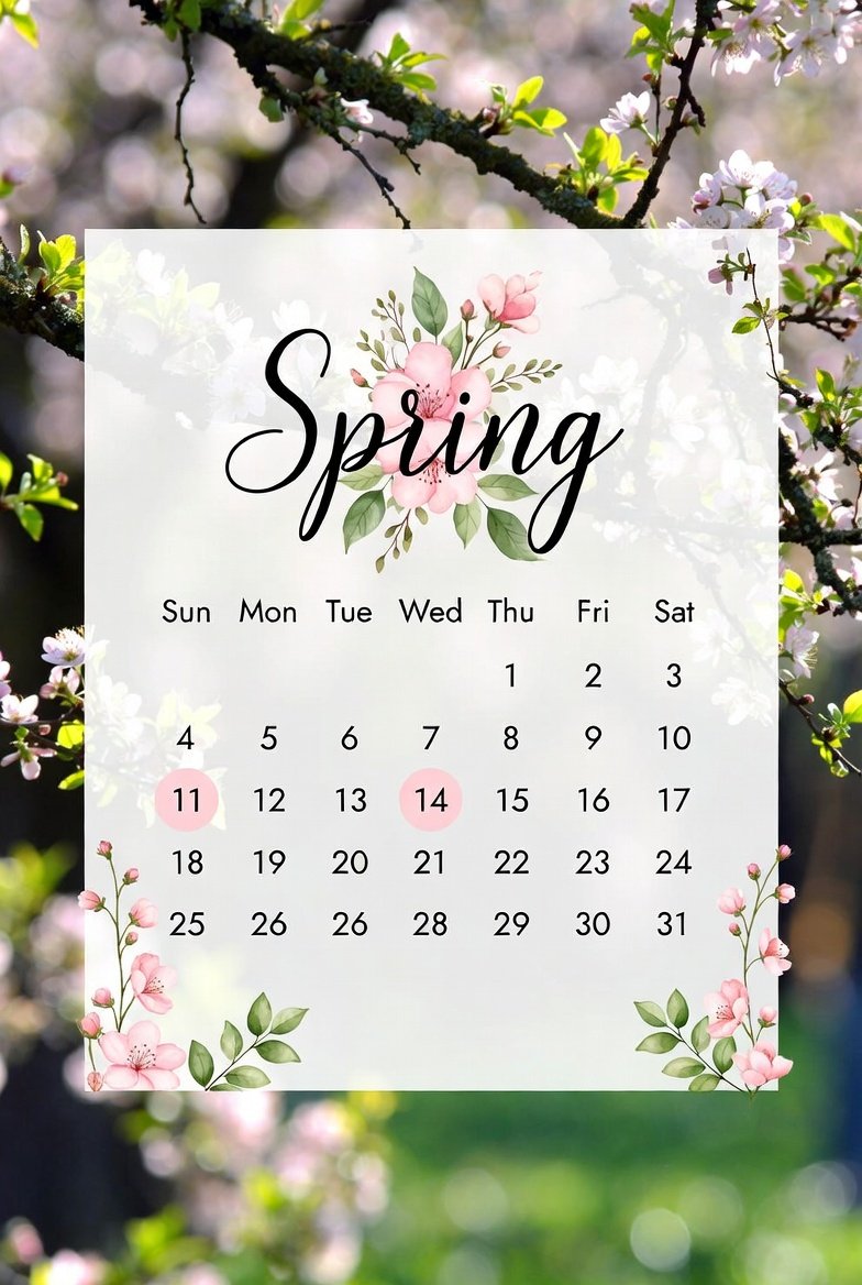 Spring-Inspired and March Calendar Wallpaper