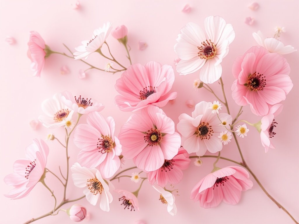 Minimal Floral Pastel Wallpaper