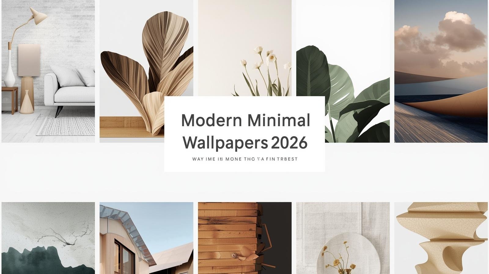create the overly images with text modern minimal aesthetic wallpapers 2026 . create the images for a website and blog on pinterest